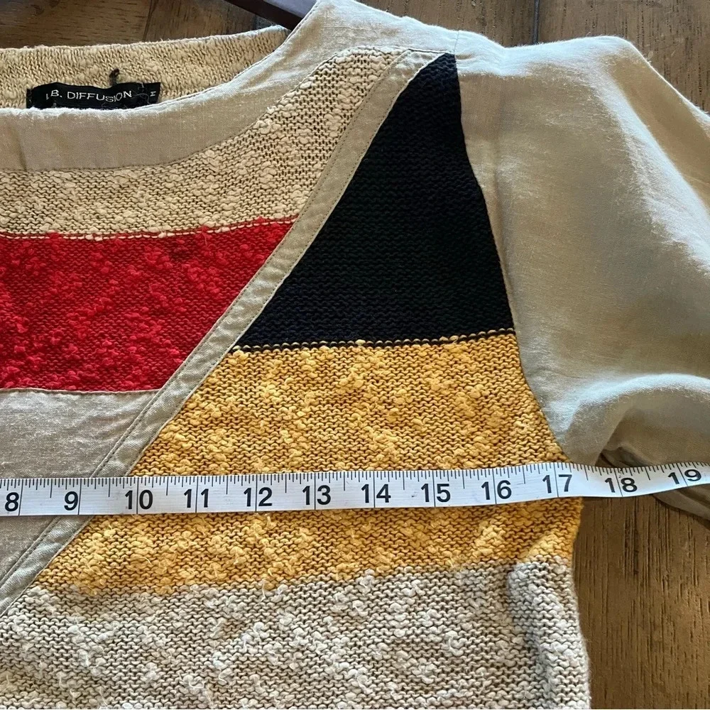Vintage IB Diffusion Sweater Top, Medium,Colorblock, 90’s Geometric Shapes Retro - Picture 8 of 8
